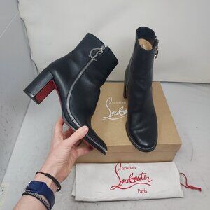 Christian Louboutin Black CL Zip Leather Ankle Boot